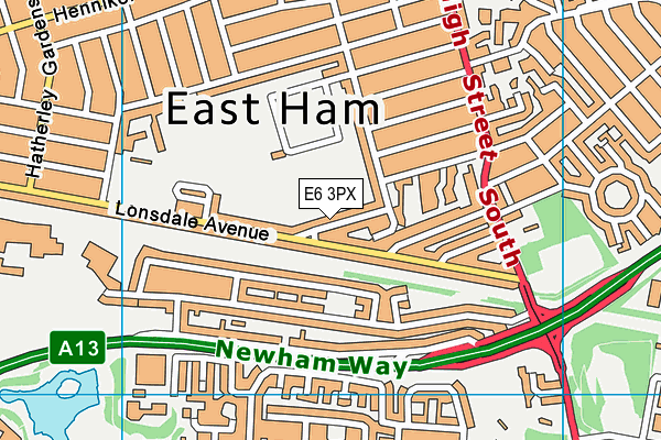 E6 3PX map - OS VectorMap District (Ordnance Survey)