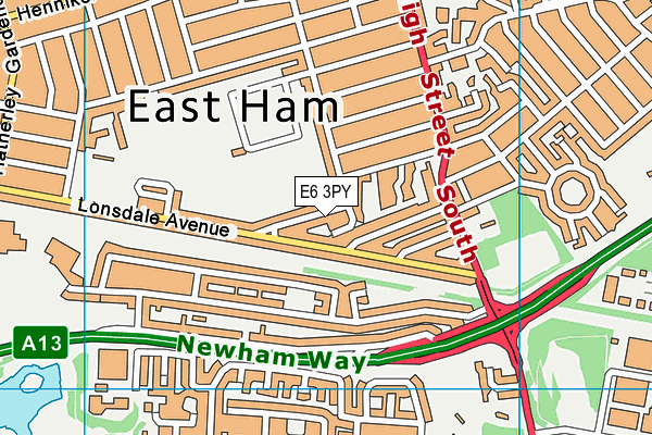 E6 3PY map - OS VectorMap District (Ordnance Survey)