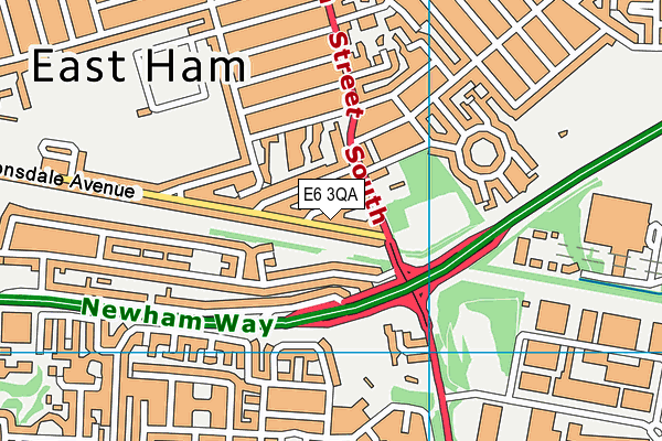 E6 3QA map - OS VectorMap District (Ordnance Survey)