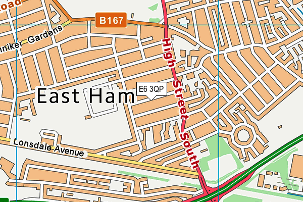 E6 3QP map - OS VectorMap District (Ordnance Survey)