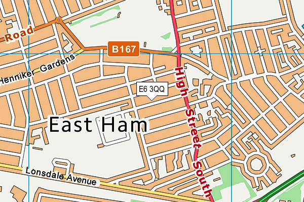 E6 3QQ map - OS VectorMap District (Ordnance Survey)