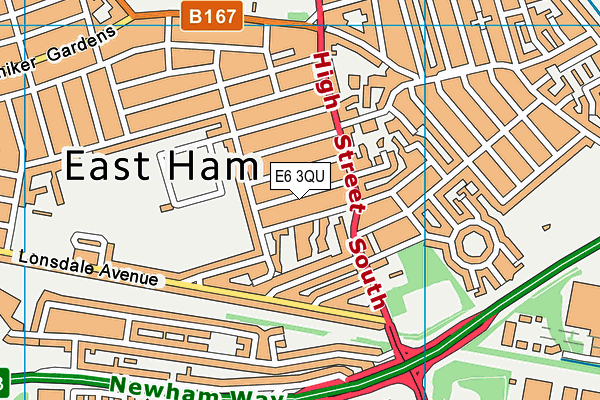 E6 3QU map - OS VectorMap District (Ordnance Survey)