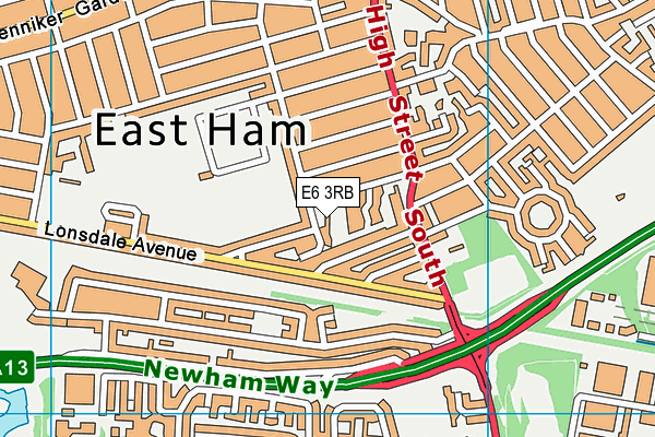 E6 3RB map - OS VectorMap District (Ordnance Survey)