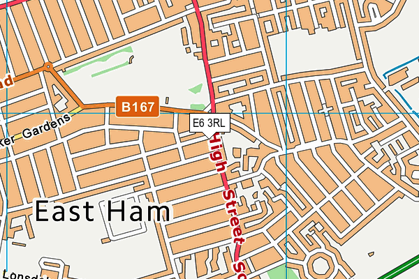 E6 3RL map - OS VectorMap District (Ordnance Survey)