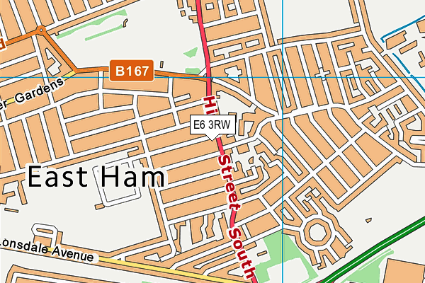 E6 3RW map - OS VectorMap District (Ordnance Survey)