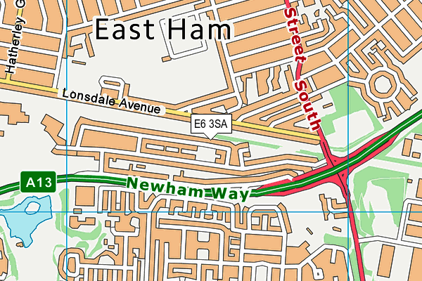 E6 3SA map - OS VectorMap District (Ordnance Survey)