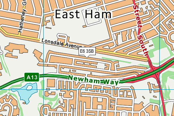 E6 3SB map - OS VectorMap District (Ordnance Survey)