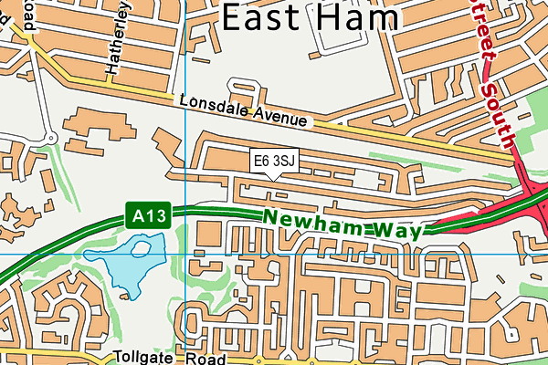 E6 3SJ map - OS VectorMap District (Ordnance Survey)