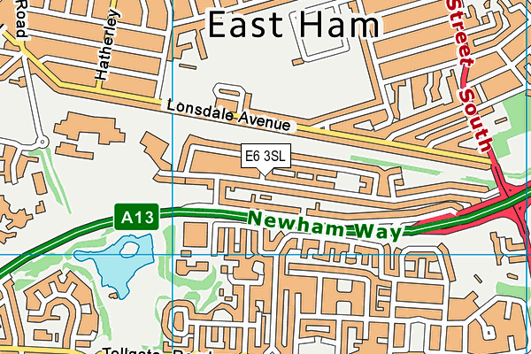 E6 3SL map - OS VectorMap District (Ordnance Survey)