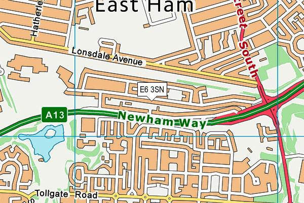 E6 3SN map - OS VectorMap District (Ordnance Survey)