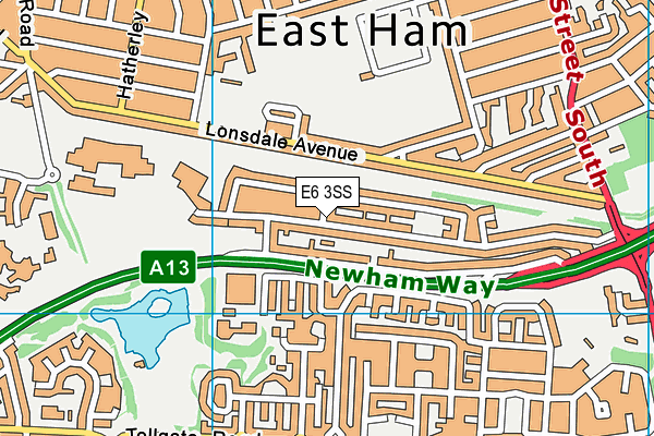 E6 3SS map - OS VectorMap District (Ordnance Survey)