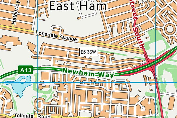 E6 3SW map - OS VectorMap District (Ordnance Survey)