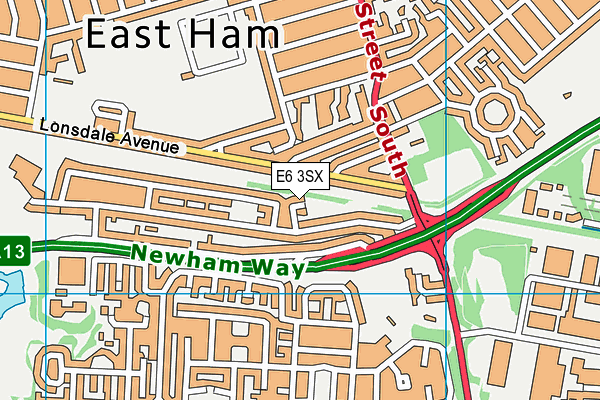 E6 3SX map - OS VectorMap District (Ordnance Survey)