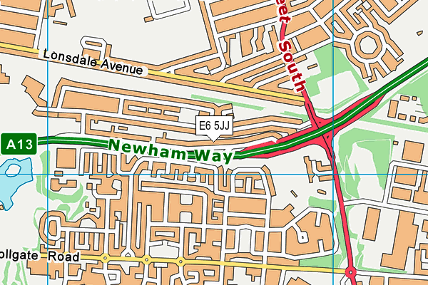 E6 5JJ map - OS VectorMap District (Ordnance Survey)