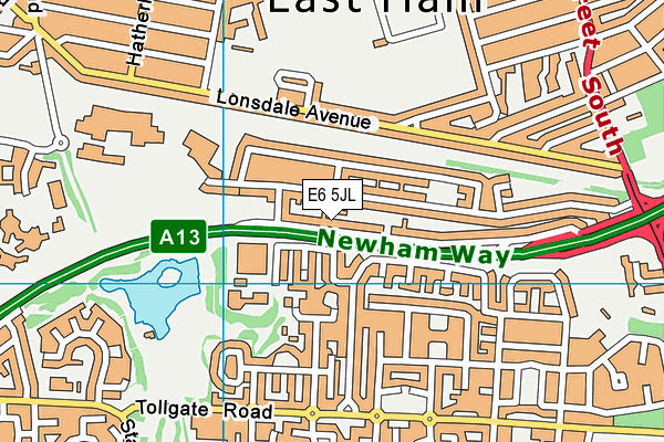 E6 5JL map - OS VectorMap District (Ordnance Survey)