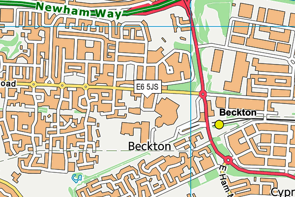 E6 5JS map - OS VectorMap District (Ordnance Survey)