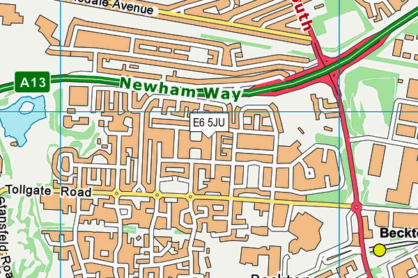 E6 5JU map - OS VectorMap District (Ordnance Survey)