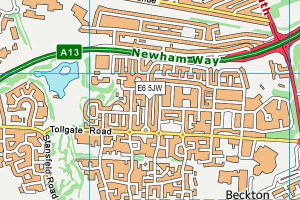E6 5JW map - OS VectorMap District (Ordnance Survey)
