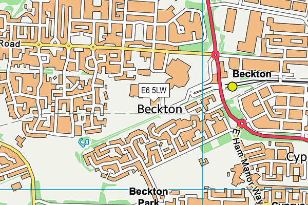 East London Gymnastics Centre map (E6 5LW) - OS VectorMap District (Ordnance Survey)