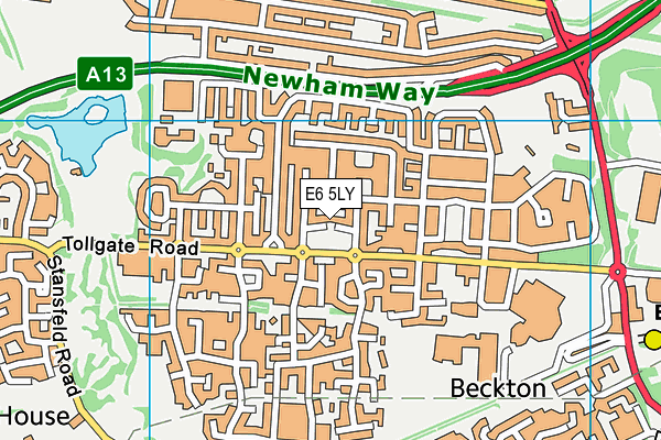 E6 5LY map - OS VectorMap District (Ordnance Survey)