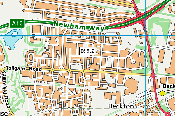 E6 5LZ map - OS VectorMap District (Ordnance Survey)