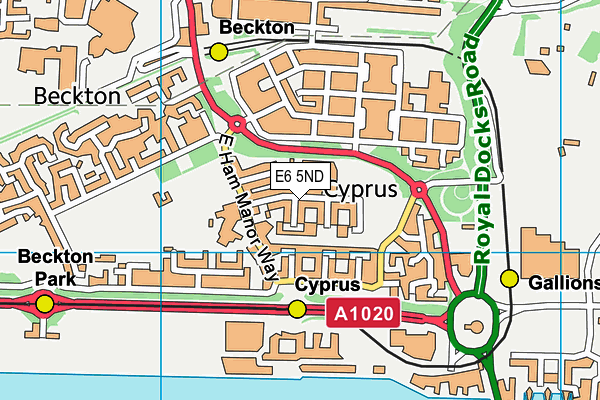 E6 5ND map - OS VectorMap District (Ordnance Survey)