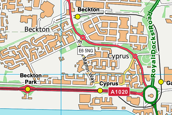 Beckton Community Centre map (E6 5NG) - OS VectorMap District (Ordnance Survey)