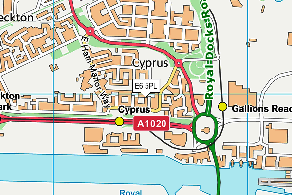 E6 5PL map - OS VectorMap District (Ordnance Survey)