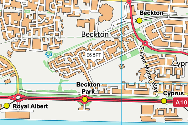 E6 5PT map - OS VectorMap District (Ordnance Survey)