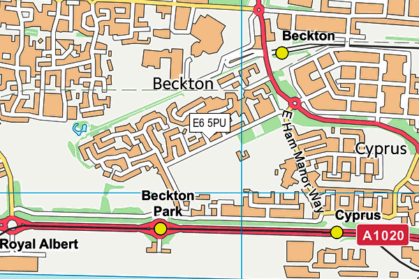 E6 5PU map - OS VectorMap District (Ordnance Survey)