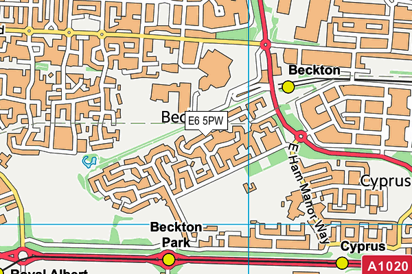 E6 5PW map - OS VectorMap District (Ordnance Survey)