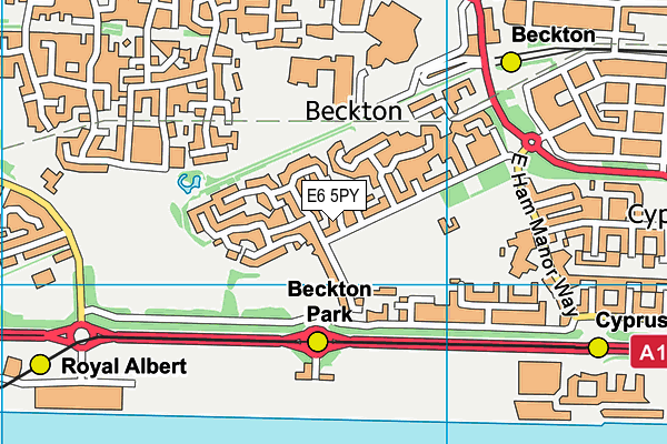 E6 5PY map - OS VectorMap District (Ordnance Survey)