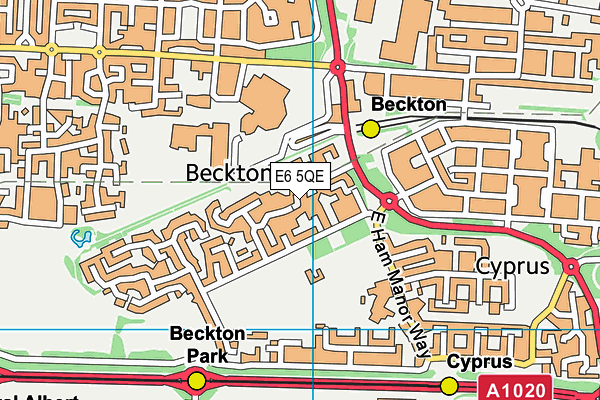 E6 5QE map - OS VectorMap District (Ordnance Survey)