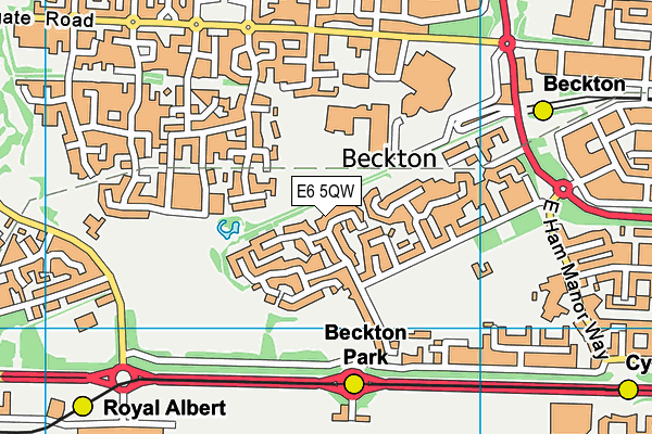 E6 5QW map - OS VectorMap District (Ordnance Survey)