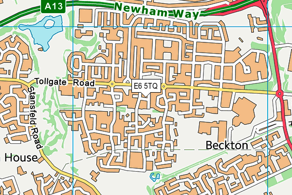 E6 5TQ map - OS VectorMap District (Ordnance Survey)