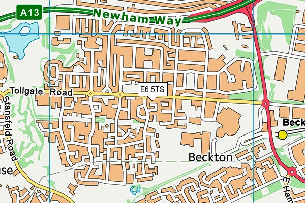 E6 5TS map - OS VectorMap District (Ordnance Survey)