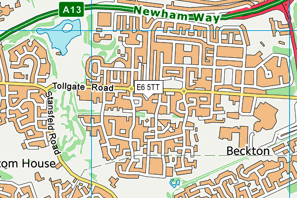 E6 5TT map - OS VectorMap District (Ordnance Survey)
