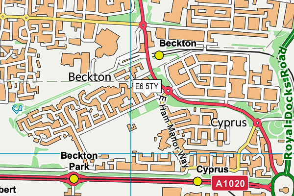 E6 5TY map - OS VectorMap District (Ordnance Survey)