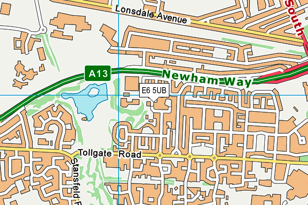 E6 5UB map - OS VectorMap District (Ordnance Survey)