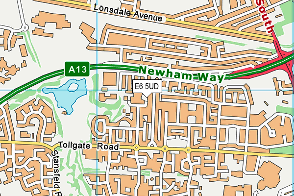 E6 5UD map - OS VectorMap District (Ordnance Survey)