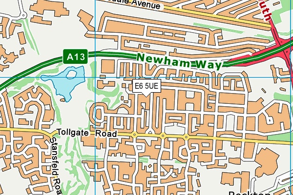 E6 5UE map - OS VectorMap District (Ordnance Survey)