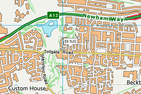 E6 5UG map - OS VectorMap District (Ordnance Survey)