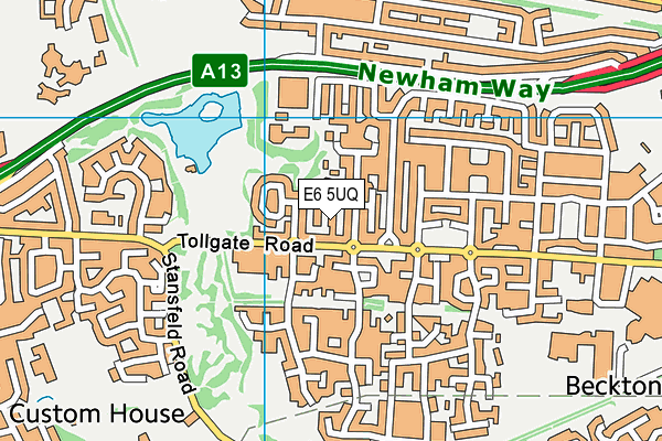 E6 5UQ map - OS VectorMap District (Ordnance Survey)