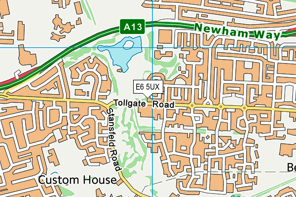 E6 5UX map - OS VectorMap District (Ordnance Survey)