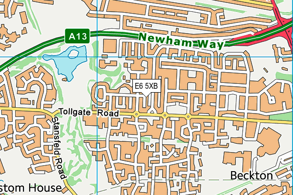 E6 5XB map - OS VectorMap District (Ordnance Survey)
