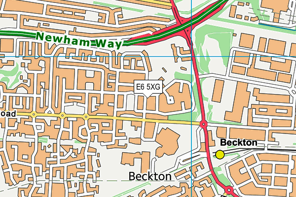 North Beckton Primary School map (E6 5XG) - OS VectorMap District (Ordnance Survey)