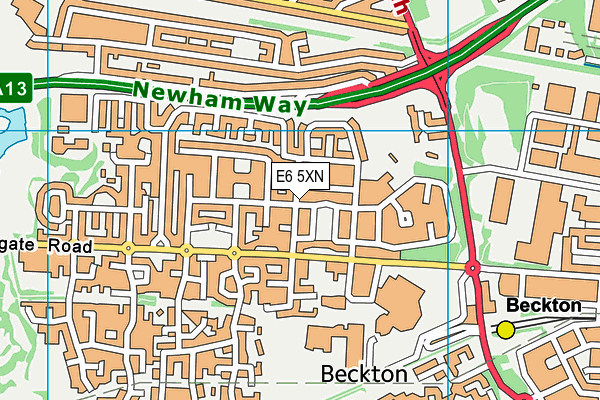 E6 5XN map - OS VectorMap District (Ordnance Survey)