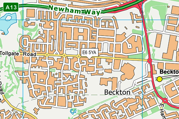 E6 5YA map - OS VectorMap District (Ordnance Survey)