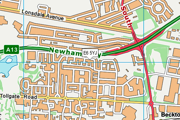 E6 5YJ map - OS VectorMap District (Ordnance Survey)