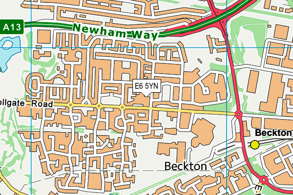 E6 5YN map - OS VectorMap District (Ordnance Survey)